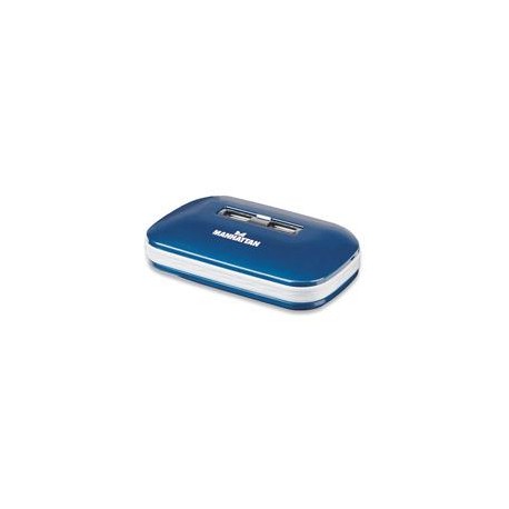 HUB USB,MANHATTAN,161039, V2.0 7 PTOS AZUL CON FUENTE MANHATTAN 161039