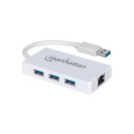 ADAPTADOR USB,MANHATTAN,507578, V3.0 A RED GB + HUB 3 PTOS MH MANHATTAN 507578