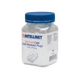 PLUG RJ45,INTELLINET,502344, CAT 6 UTP MULTIFILAR 100 PZAS INTELLINET 502344