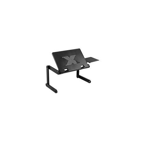 BASE ELEVADORA ACTECK VAULT COUCH BC410 / PARA LAPTOP / 18 PUL / MAX 10 KG / ANTIDERRAPANTE / ALTURA AJUSTABLE / ALUMINIO / NEG