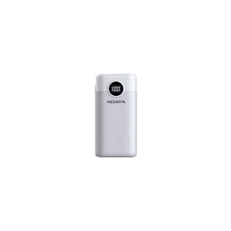 BATERIA DE RESPALDO POWER BANK ADATA P10000QCD 10000MAH / 2 USB A / 1 USB C / INDICADOR DE CARGA DIGITAL / BLANCO ADATA AP10000