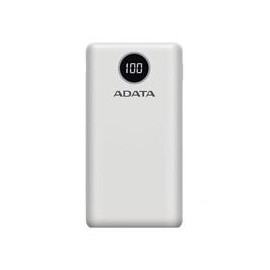 BATERIA DE RESPALDO POWER BANK ADATA P20000QCD 20000MAH / 2 USB A / 1 USB C / INDICADOR DE CARGA DIGITAL / BLANCO ADATA AP20000