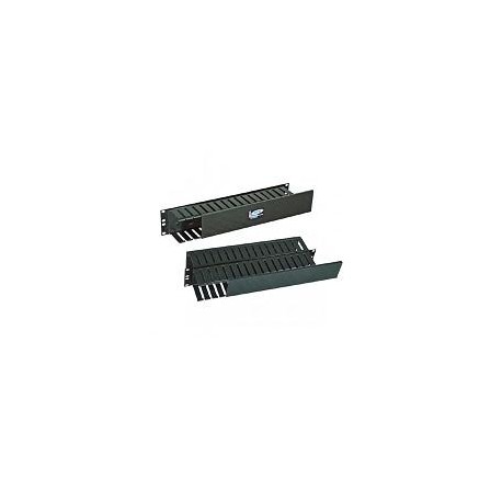 ORGANIZADOR DE CABLES NORTH SYSTEM 2 U.R. SENCILLO HORIZONTAL 19 PULGADAS DUCTO 3X3 PULGADAS NEGRO LISO NORTH SYSTEM NORTH109-B