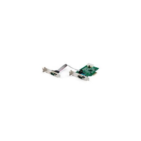 TARJETA PCI EXPRESS SERIAL RS232 DE 2 PUERTOS - TARJETA ADAPTADORA SERIAL PCIE RS232 DB9 UART 16950 - PERFIL BAJO - WIN / LINUX