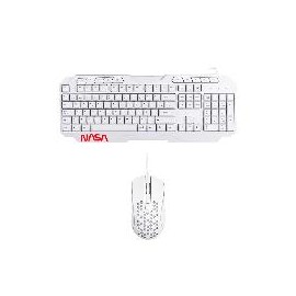 TECLADO / MOUSE ALAMBRICO NASA BY TECHZONE NS-GC01 LED RGB BLANCO TECH ZONE ACCESORIOS NS_GC01