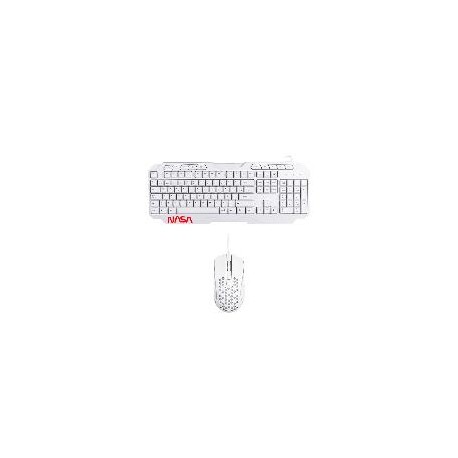 TECLADO / MOUSE ALAMBRICO NASA BY TECHZONE NS-GC01 LED RGB BLANCO TECH ZONE ACCESORIOS NS_GC01