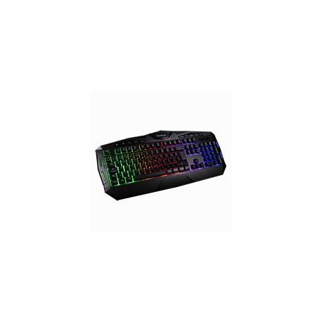 TECLADO MEMBRANA EXTENDIDO OCELOT / ALAMBRICO / PLASTICO / NEGRO / ILUMINACION TIPO ARCOIRIS / TECLAS MULTIMEDIA / GAMER OCELOT