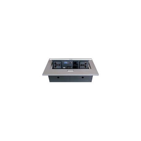 CAJA BROBOTIX PARA MESA HDMI X1, USB X1, CORRIENTE X2, RJ45 X2, SVGAX1, STEREO X1, PLATA BROBOTIX 005514