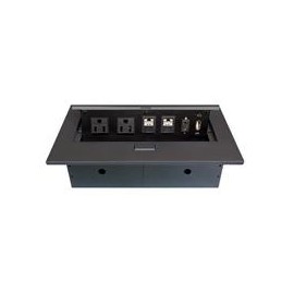 CAJA BROBOTIX PARA MESA HDMI X1, USB X1, CORRIENTE X2, RJ45 CAT6 X2, NEGRO BROBOTIX 170906