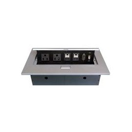 CAJA BROBOTIX PARA MESA HDMI X1, USB X1, CORRIENTE X2, RJ45 CAT6 X2, PLATA BROBOTIX 171224