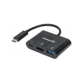 DOCKING USB,MANHATTAN,152037,-C 3 PTOS, HDMI, USB-C PD / USBV3.2A MANHATTAN 152037