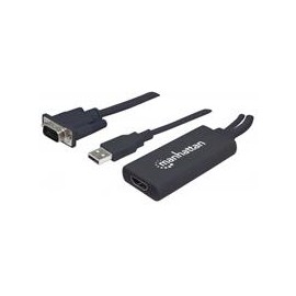 CONVERTIDOR VIDEO,MANHATTAN,152426, SVGA+AUDIO USB A HDMI MANHATTAN 152426