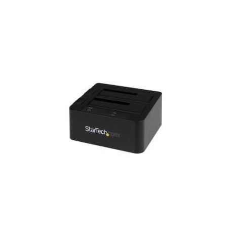 BASE DOCKING STATION USB 3.0 CON UASP DE 2 BAHIAS PARA DISCO DURO O SSD SATA III DE 2.5 O 3.5 PULGADAS - INTERCAMBIO EN CALIENT