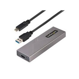 GABINETE EXTERNO USB-C 10GBPS A NVME M.2 O SSD M.2 SATA SIN HERRAMIENTAS PARA SSD M.2 NGFF PCIE / SATA DE ALUMINIO - CABLES USB