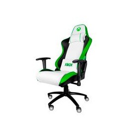 SILLA GAMER XBOX BY TECH ZONE PRO SX-00G6 / PIEL SINTETICA / BLANCO CON VERDE / RECLINABLE 90-160 / 120 KG / REPOSABRAZOS 2D TE