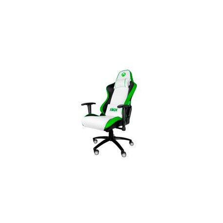 SILLA GAMER XBOX BY TECH ZONE PRO SX-00G6 / PIEL SINTETICA / BLANCO CON VERDE / RECLINABLE 90-160 / 120 KG / REPOSABRAZOS 2D TE