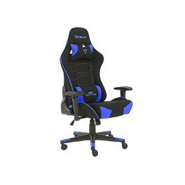 SILLA GAMER DE TELA OCELOT / COLOR AZUL CON NEGRO / BASE REFORZADA DE NYLON / DESCANSA BRAZOS AJUSTABLES / ANGULO DE INCLINACIO