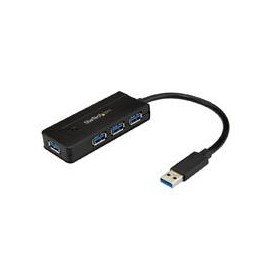 HUB USB 3.0 DE 4 PUERTOS - CONCENTRADOR PORTATIL USB 3.0 SUPERSPEED DE 4 PUERTOS DE 5GBPS CON CARGA RAPIDA - HUB USB 3.1 GEN 1 