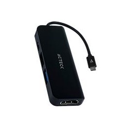 HUB ACTECK GATE 4P DH645 / USB C / 4 PUERTOS / USB C - 2X USB A - HDMI / 10 CM / NEGRO / AC-934640 ACTECK AC-934640